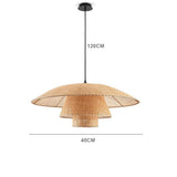 Gleamify - Rattan pendant lamp Ceiling lamp with tapered shade