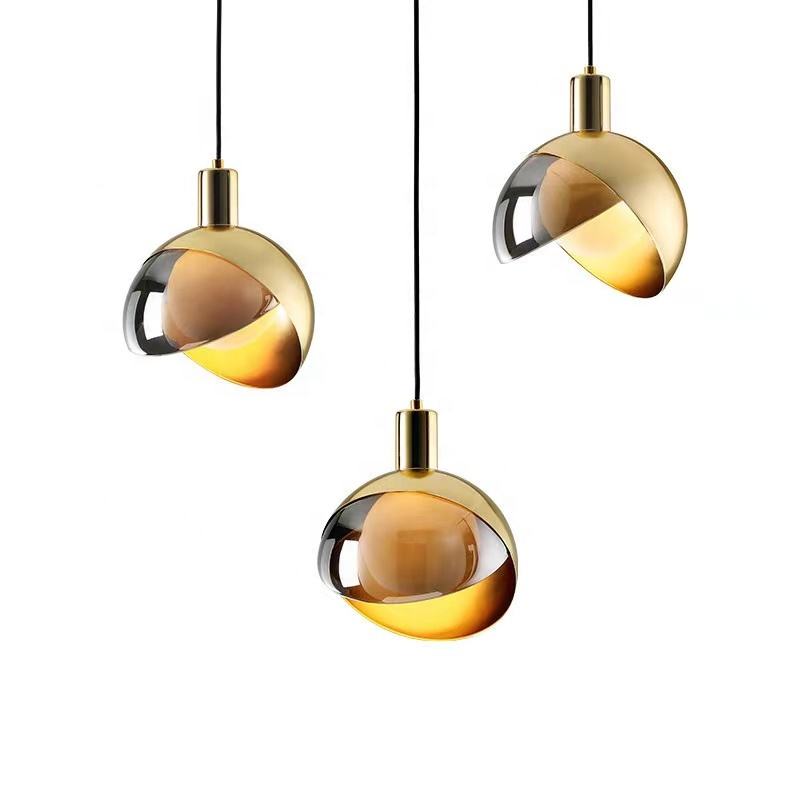 Modern Gold Glass Pendant Light