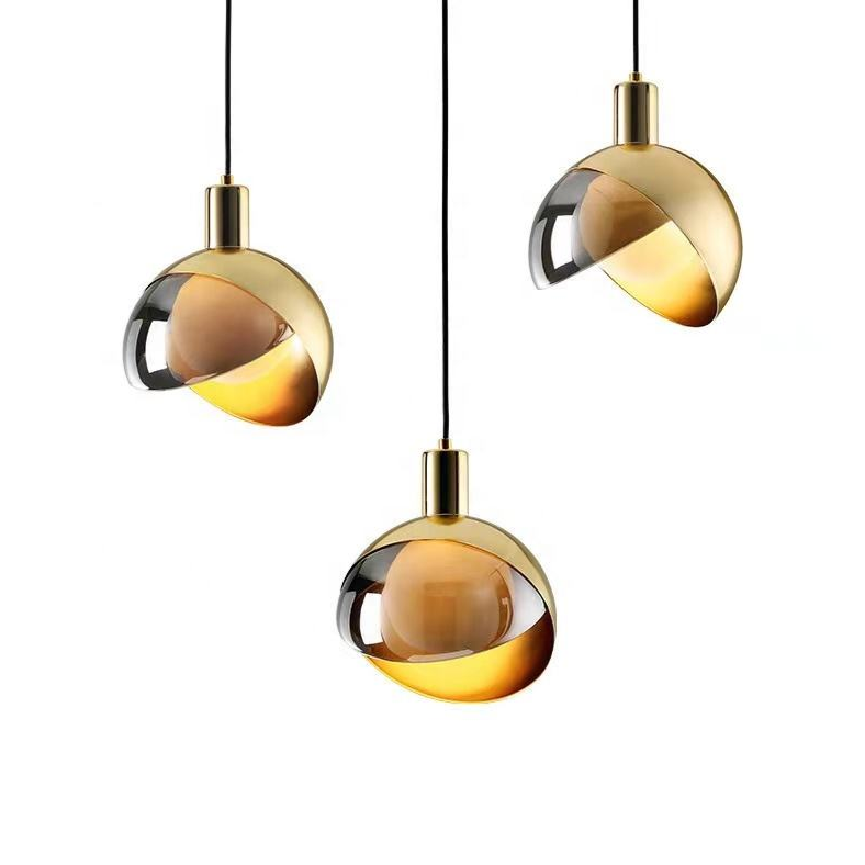 Modern Gold Glass Pendant Light