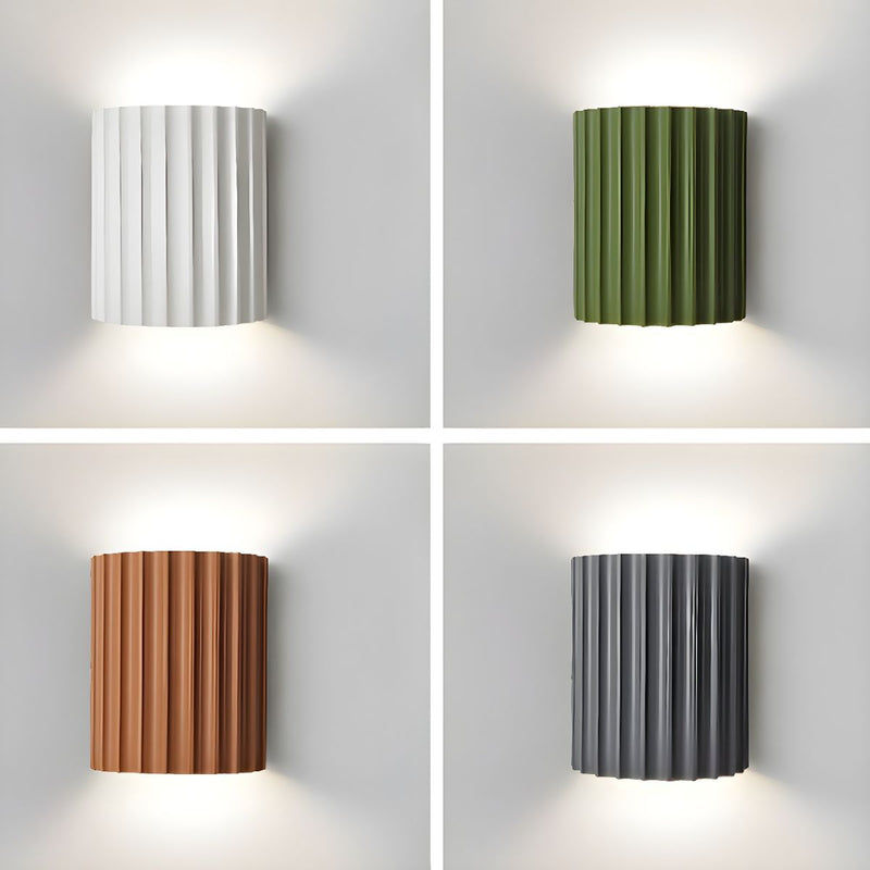 Modern semi-circular resin wall sconce for living room