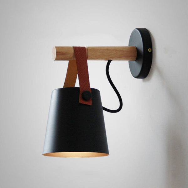 Wooden Conical Wall Light