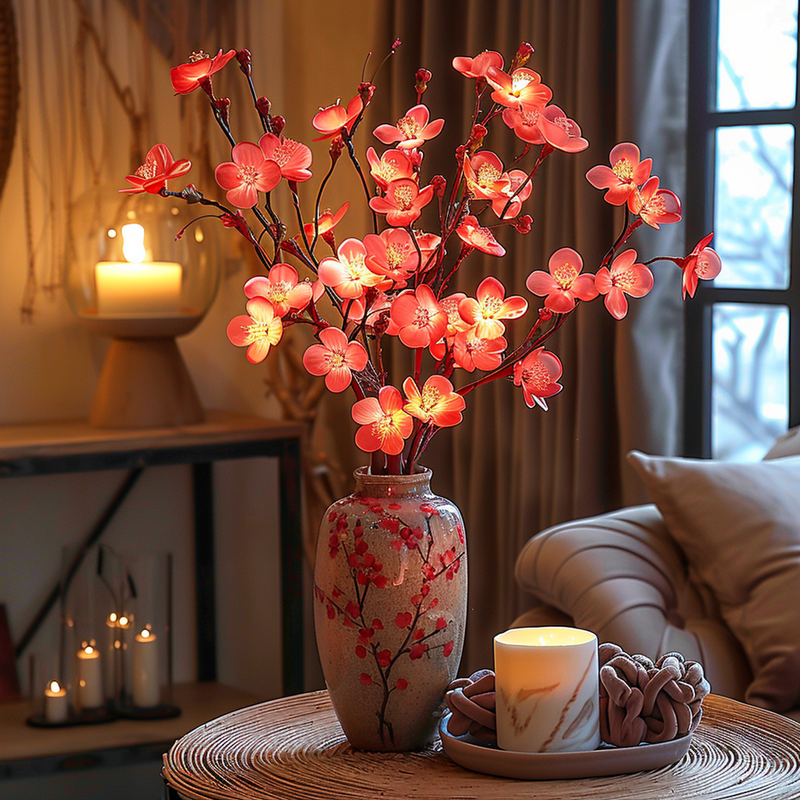 Guirlande lumineuse branche d'olivier