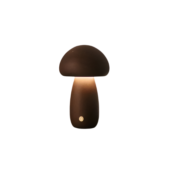 Rechargeable Wooden Mushrooms Table Lamp