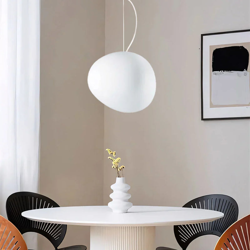 White Pebble Pendant Light