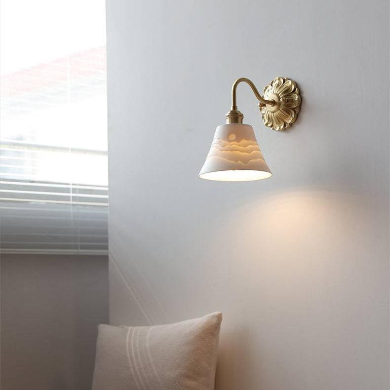 Brass Ceramic Wall Lamp