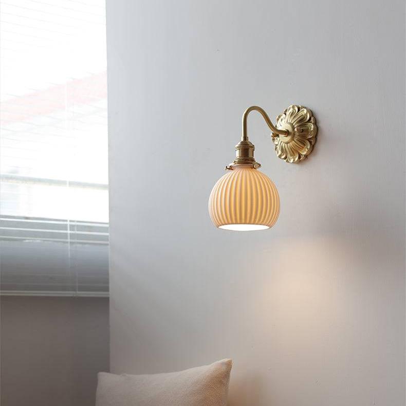 Brass Ceramic Wall Lamp