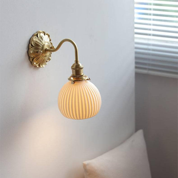 Brass Ceramic Wall Lamp