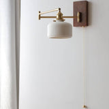 Ceramic Wall Lamp With Wood Plate