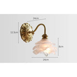 Curved Gooseneck Glass Brass Wall Sconce Lamp