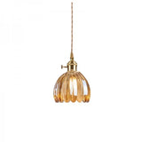 Japanese Retro Glass Flower Pendant Light