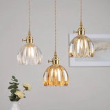 Japanese Retro Glass Flower Pendant Light