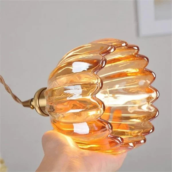 Japanese Retro Glass Flower Pendant Light