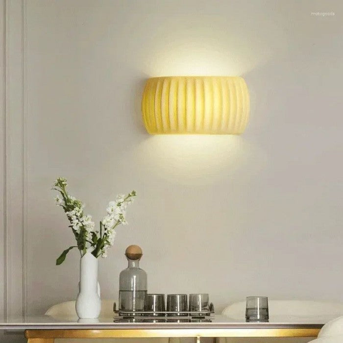 Modern Art Deco Resin Ribbed Wall Sconce