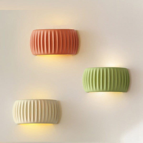 Modern Art Deco Resin Ribbed Wall Sconce