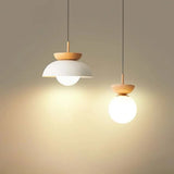 Nordic Pendant Light Made from Half-Wood