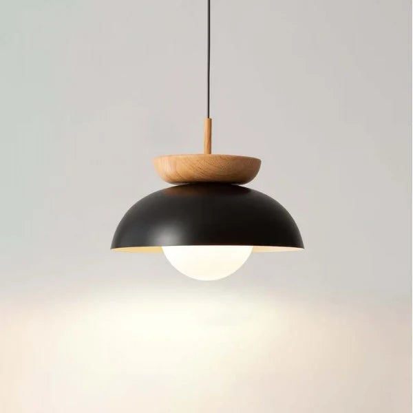 Nordic Pendant Light Made from Half-Wood