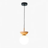 Nordic Pendant Light Made from Half-Wood