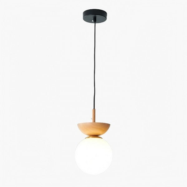 Nordic Pendant Light Made from Half-Wood