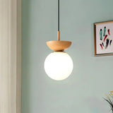 Nordic Pendant Light Made from Half-Wood