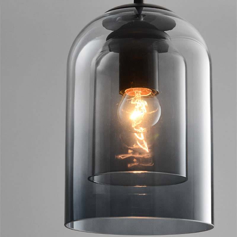 Mica Mid-Century Pendant Lamps with Double Glass