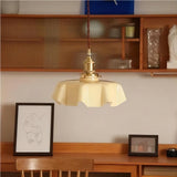 Retro glass flower cream hanging lamp