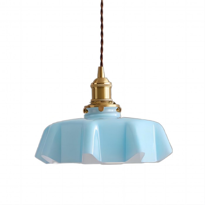 Retro glass flower cream hanging lamp