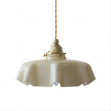 Retro glass flower cream hanging lamp