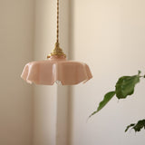 Retro glass flower cream hanging lamp