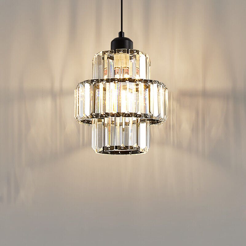 Fernando - Round Tiered Glass Crystal Ceiling Pendant Light